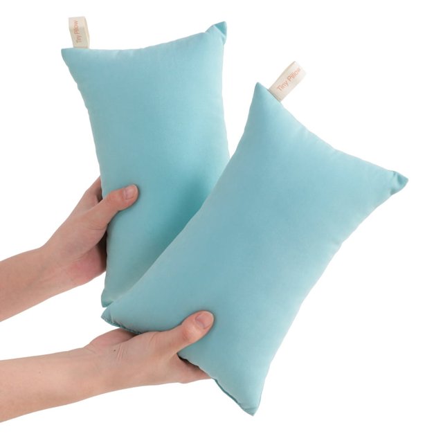 HAOAN Ntbay 2 Pack Microfiber Soft Tiny Pillows Machine Washable Travel Pillows 11” x 7” Light Gray