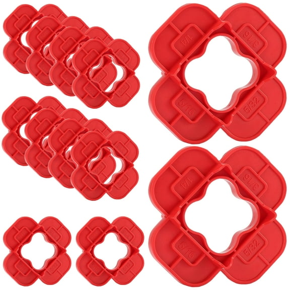 Deck Spacer Tool 12 Pcs, Plastic Deck Board Straightening Tool, Red Square Spacers for Composite Deck Boards