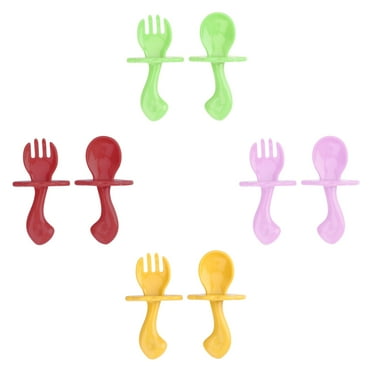 4 Set Spoon and Fork Set Spoons Cutlery Flatware Baby Tableware Baby Spoon Fork Set Eco-friendly Spork Child Baby