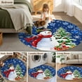 thumbnail image 6 of Navy Blue Christmas 3ft Area Rug, Snowman Xmas Tree Ball Gifts Winter Washable Non-Slip Small Round Rugs for Entryway Bedroom Kitchen, Soft Circle Carpet for Dining Room, Playroom Nursery Rug, 6 of 9
