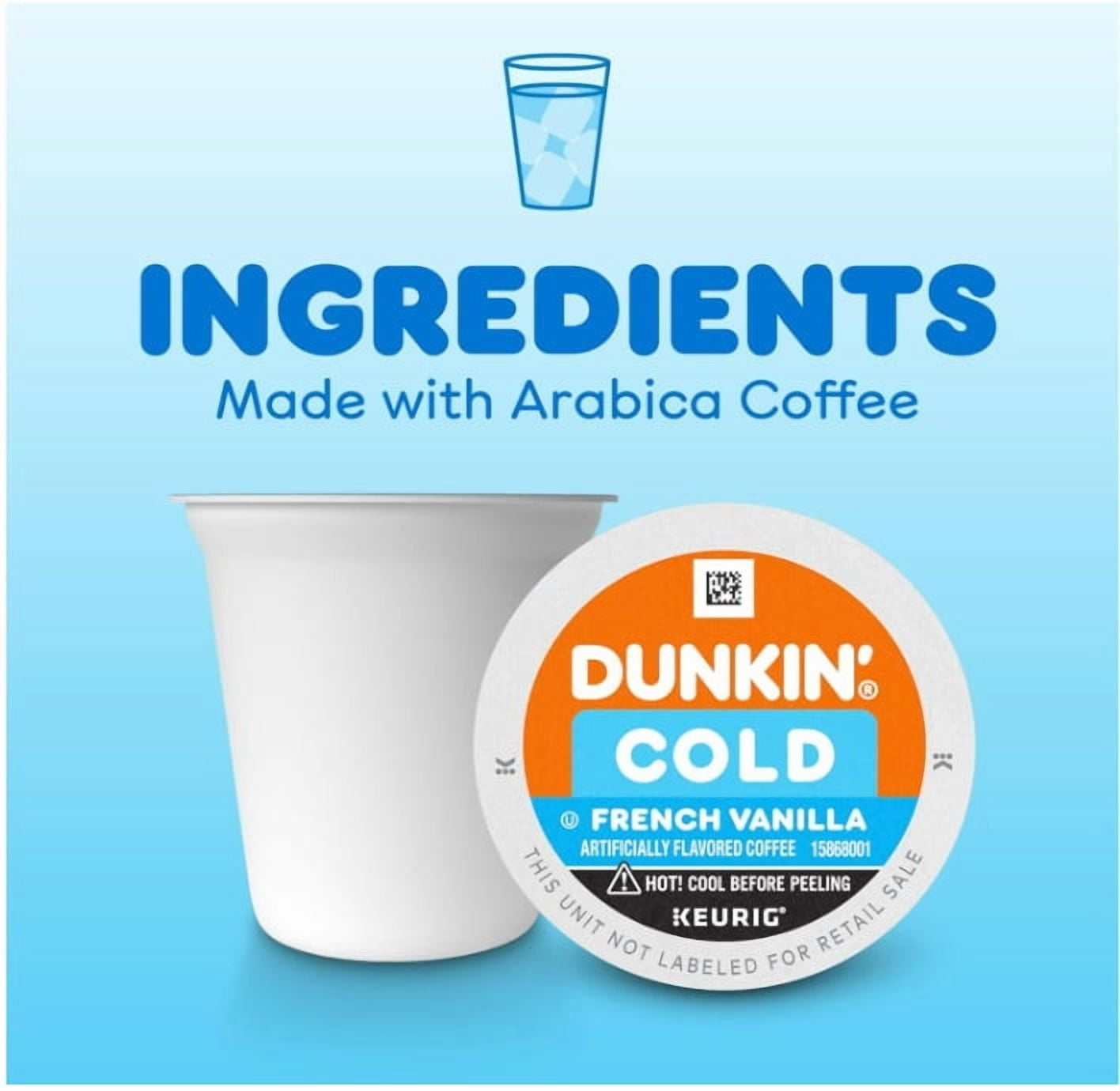 Dunkin’ Cold French Vanilla Coffee Pods, 22 Count – Smooth & Sweet Iced Coffee Flavor