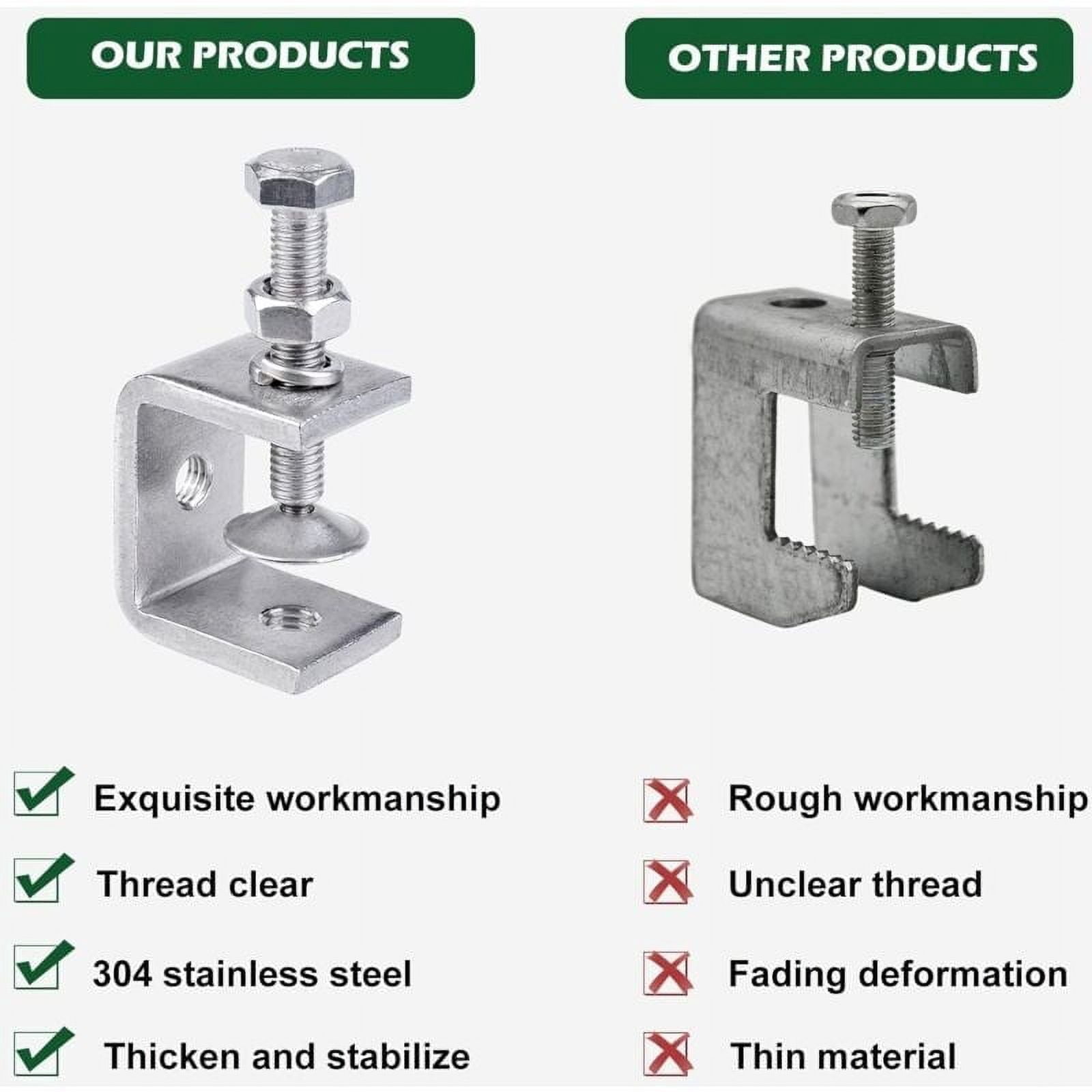C-clamps, 8 pieces of heavy duty C-clamps made of 304 stainless steel, stainless steel C-clamps, heavy duty C-clamp, heavy duty stainless steel clamp