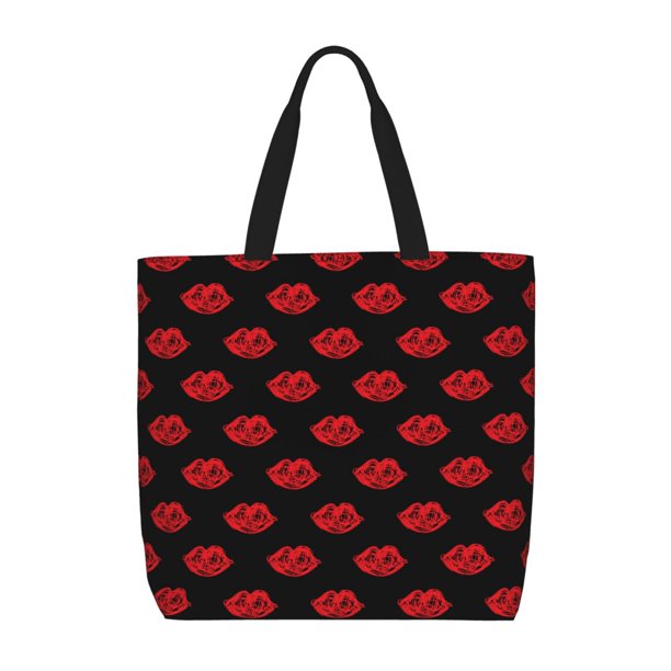 Easygdp Red Beautiful Lips Bolsa Tote para Mujer, Bolso de Hombro para Trabajo, Playa, Viajes, Compras y Supermercado