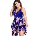 thumbnail image 3 of Sexy Dance Women Halterneck Swim Dress Plus Size Swimsuit Tummy Control Swimwear Ruffles Bathing Suit Floral Beachwear With Briefs, 3 of 3