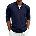 thumbnail image 3 of YUGYXL Long Sleeve Shirts for Men Fall Big and Tall Sport Shirt Classy Casual Baggy Fit Athletic Tops Navy Jackets, 3 of 5