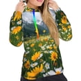 thumbnail image 5 of Yiaed Mountain Daisy Meadow Print Womens Casual Hoodies Crew Neck Long Sleeve Sweatshirts With Pocket Pullover Tops Women's Hooded Sweatshirt-Medium, 5 of 5