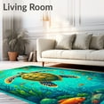thumbnail image 2 of ODIKA 4'x6' Machine Washable Non-Slip Area Rug, Tropical High Traffic Rug, Blue, 61835, 2 of 7