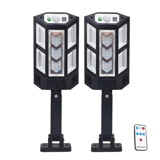 2pcs Hallway Waterproof 3 Modes Super Bright Energy Saving Yard Solar Wall Light