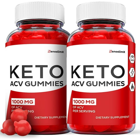 (2 Pack) Nano Slim X Keto ACV Gummies - Supplement for Weight Loss - Energy & Focus Boosting Dietary Supplements for Weight Management & Metabolism - Fat Burn - 120 Gummies