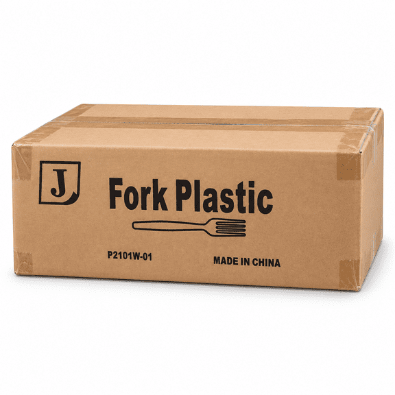Plastic Disposable Forks, Bulk Pack, White, 500 Count