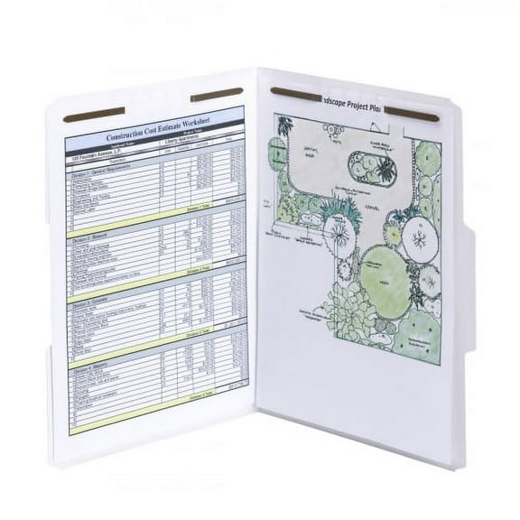 Smead Fastener File Folder 2 Fasteners, Reinforced 1/3-Cut Tab, Letter Size, White, 50 per Box (12840)