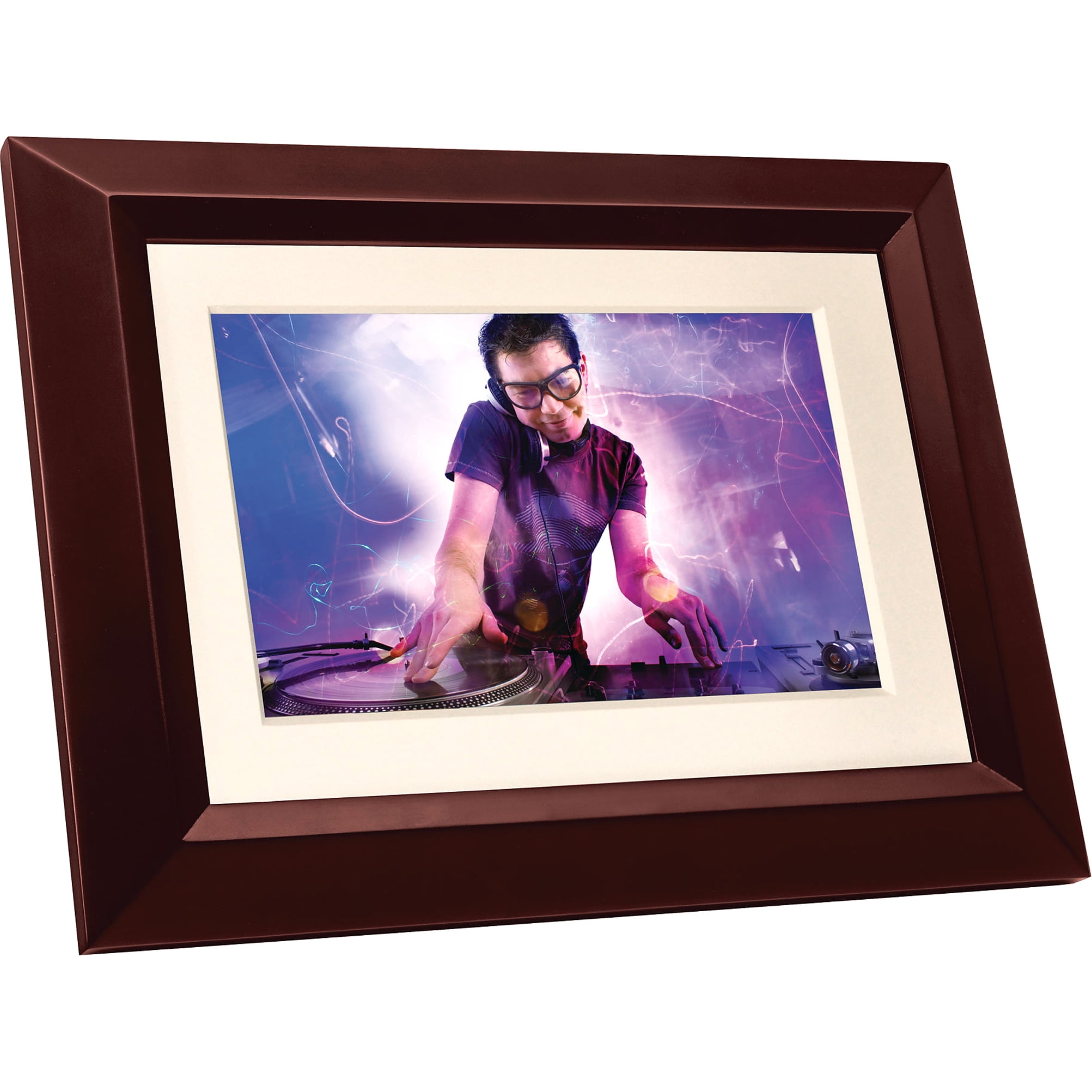 Home Essentials Digital PhotoFrame SPF3472 7" LCD Panel Brown Wood Frame