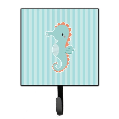 Carolines Treasures BB7124SH4 Seahorse Leash or Key Holder Single Hook multicolor