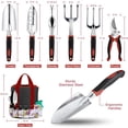 thumbnail image 2 of Gardening Tools Set, Aluminum Garden Tools for Gardening,Non-Slip Ergonomic Handle Tools,Storage Tote Bag,Gifts Hand Tools Set for Women(Red), 2 of 6