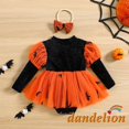 thumbnail image 2 of 3-24 Meses Bebé Niñas Manga Larga Abullonada Romper Con Diadema Trajes De Halloween, 2 of 4