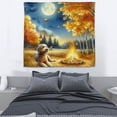 thumbnail image 3 of Hello Fall Goldendoodle Enjoys Warm Campfire Autumn Night Bright Moon Tapestry Doodle Dog Lover Gifts Idea Wall Hanging Backdrop Home Decor - 01008, 3 of 5