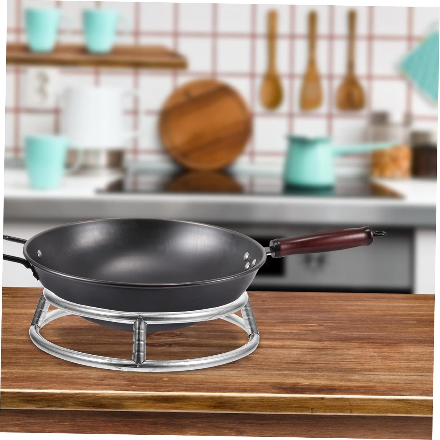 Stainless Steel Double-Layer Round Pot Rack for Gas Stove Heat-Proof Wok Ring Stand Anti-Scald Pot Holder 10.43 Inch Cooking Accessories for Home Kitchen