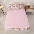 thumbnail image 4 of Homewish Cartoon Cat Animal Zipper Full Size Comforter Sets with Fitted Sheet and 2 Pillowcases, Pink Love Heart Zipper Bedding Set, Pink Reversible, 4-Piece, 4 of 6