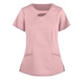 thumbnail image 1 of Snoarin Summer Plus Size Workout Tops for Women Short Sleeve Col Rond Tops Travail Uniforme Couleur Unie avec Poches Blouse Work Uniformes for Women sur Dégagement, 1 of 3
