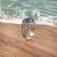 thumbnail image 3 of Filigree Art Ruby Zoisite Gemstone Women Silver Dome Statement Ring, 3 of 6