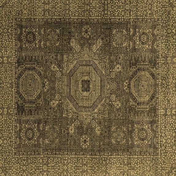 Ahgly Company Indoor Square Abstract Brown Modern Area Rugs, 4' Square