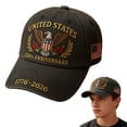 thumbnail image 2 of TOWED22 250th Anniversary USA Hat,1776-2026 Patriot Baseball Cap Adjustable Classic Retro Embroidered Eagle Hat for Men Women Black, 2 of 8