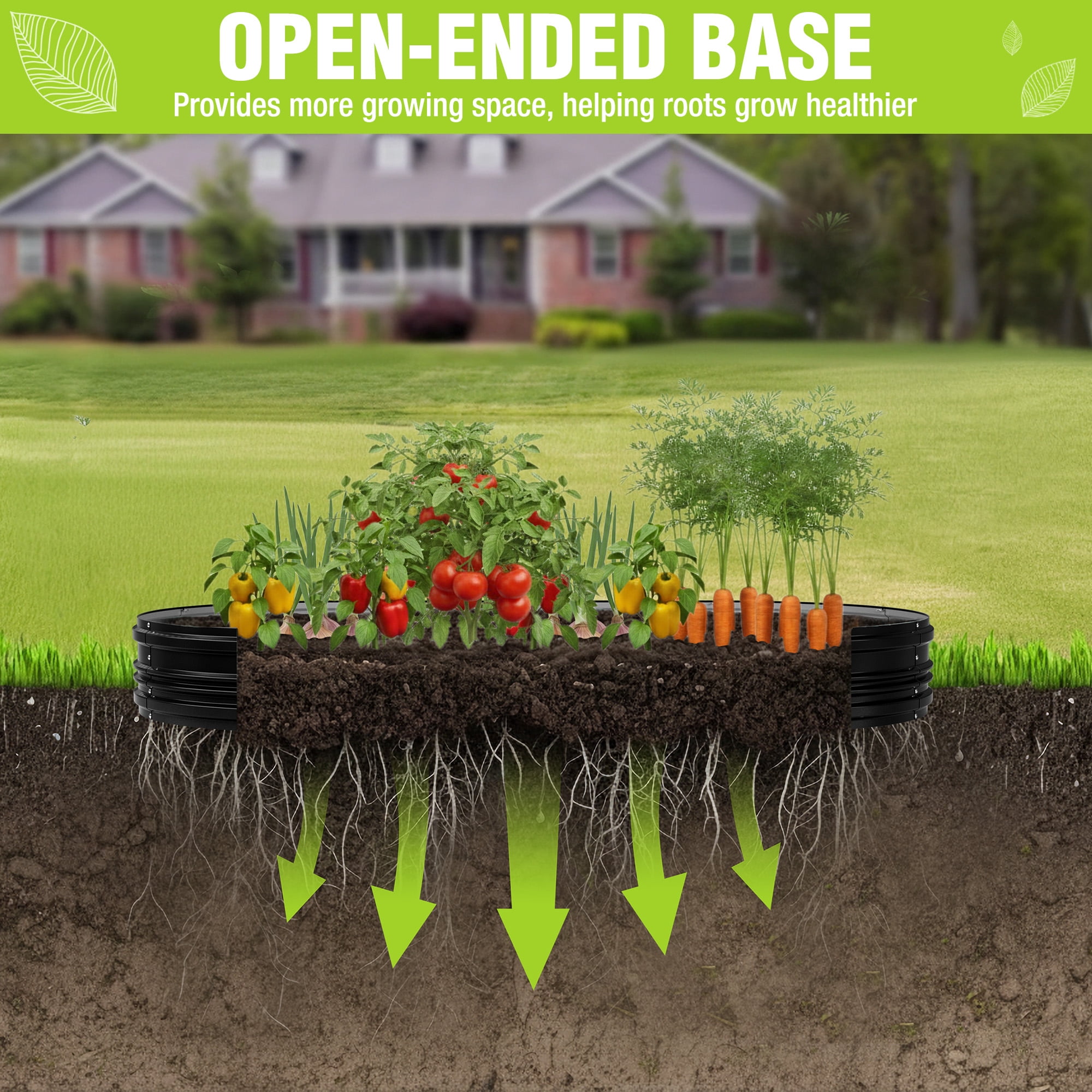 WORKPRO 2-Pack Galvanized Raised Garden Bed, 8 x 4 x 1 ft Outdoor Garden Planter Box, Black