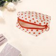thumbnail image 3 of Unique Bargains 1 Pc Lady Portable Make Up Organizer Case for Travel White Red Polyester, 3 of 6