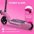 thumbnail image 6 of iRerts Kids Electric Scooter for 6-14 Year Old, Portable Kids Scooter for Boys Girls, 12V 45W Kids Electric Scooter with Front Big Light, Rear Brake, Colorful Deck Light, Pink, 6 of 9