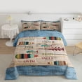 thumbnail image 2 of Homewish Teens Rustic Farmhouse Full Size Comforter Sets, Wheat Blue Lake House Bedding Comforter Set, Wooden Boat Paddle Reversible Bedding Sets, Luxury Bedroom Decor, 3-Piece, 2 of 8
