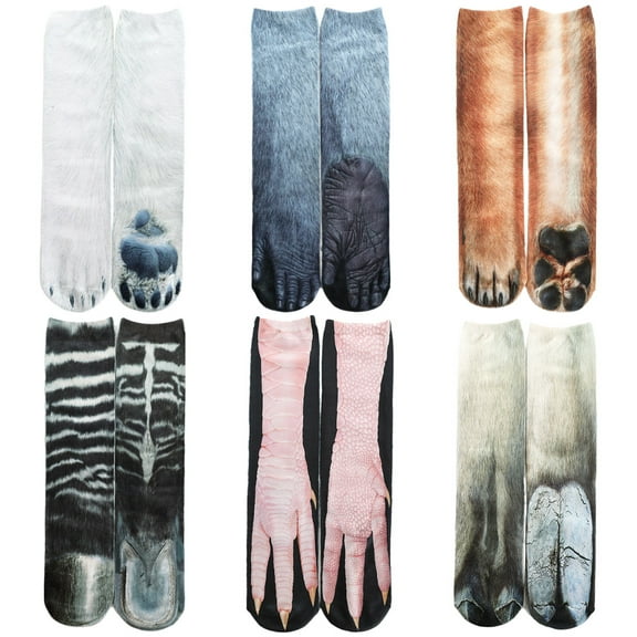 6pair Funny Gifts Novelty 3D Animal Paw Socks Mothers Day Gifts Stocking Stuffers for Adult Men Women Mom Gifts,style:style3