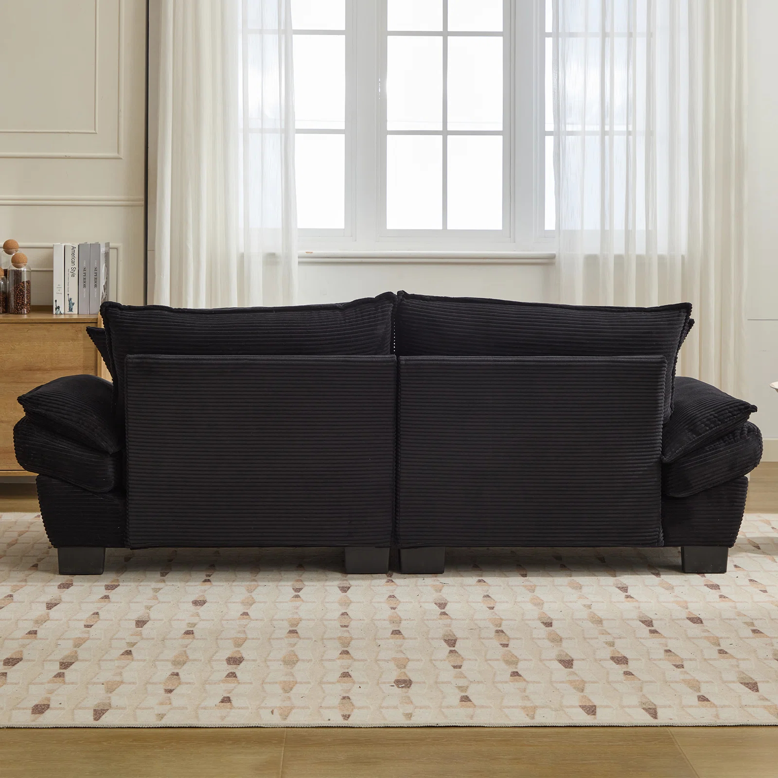 84" Comfy Corduroy Sofa 2-Seater Deep Seating Loveseat with Pillows for Small Spaces