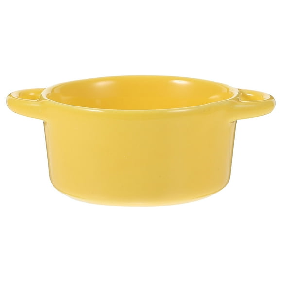 1 tazón de cerámica con doble asa para sopa, arroz, postre, pudín, restaurante.