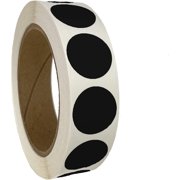 1 Inch Permanent Color-Code Circle Stickers. 1000 Dots per Roll. USA Made! (Black)