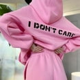 thumbnail image 3 of Women's 2 Piece Sports Lounge Outfits Loose Hoodie Sweatshirt and Jogger Pant Sets Dropped Long Sleeve Tracksuit (Medium, Pink), 3 of 5