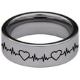 thumbnail image 4 of Bass Clef Heart Heartbeat Tungsten Carbide Ring, 4 of 9