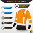 thumbnail image 5 of KwikSafety (Charlotte, NC) MECHANIC Long Sleeve Safety Shirt (w/POCKET & Black Trim) Class 3 ANSI OSHA Custom High Visibility Reflective Tape Construction Security Hi Viz Clothing Men | Orange 2XL, 5 of 7