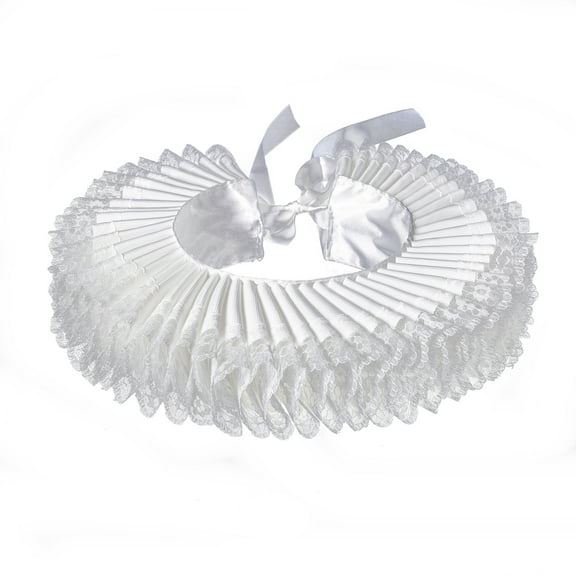 Elizabethan Neck Ruff Medieval Styles Detachable Collar Ruffled Pattern Collar for Historical Reenactments