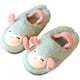 thumbnail image 1 of Pantuflas de terciopelo coral para niños y niñas, suaves y antideslizantes, con diseño de pingüino y pájaro, con banda de goma, forro polar sintético verde 14, 1 of 5