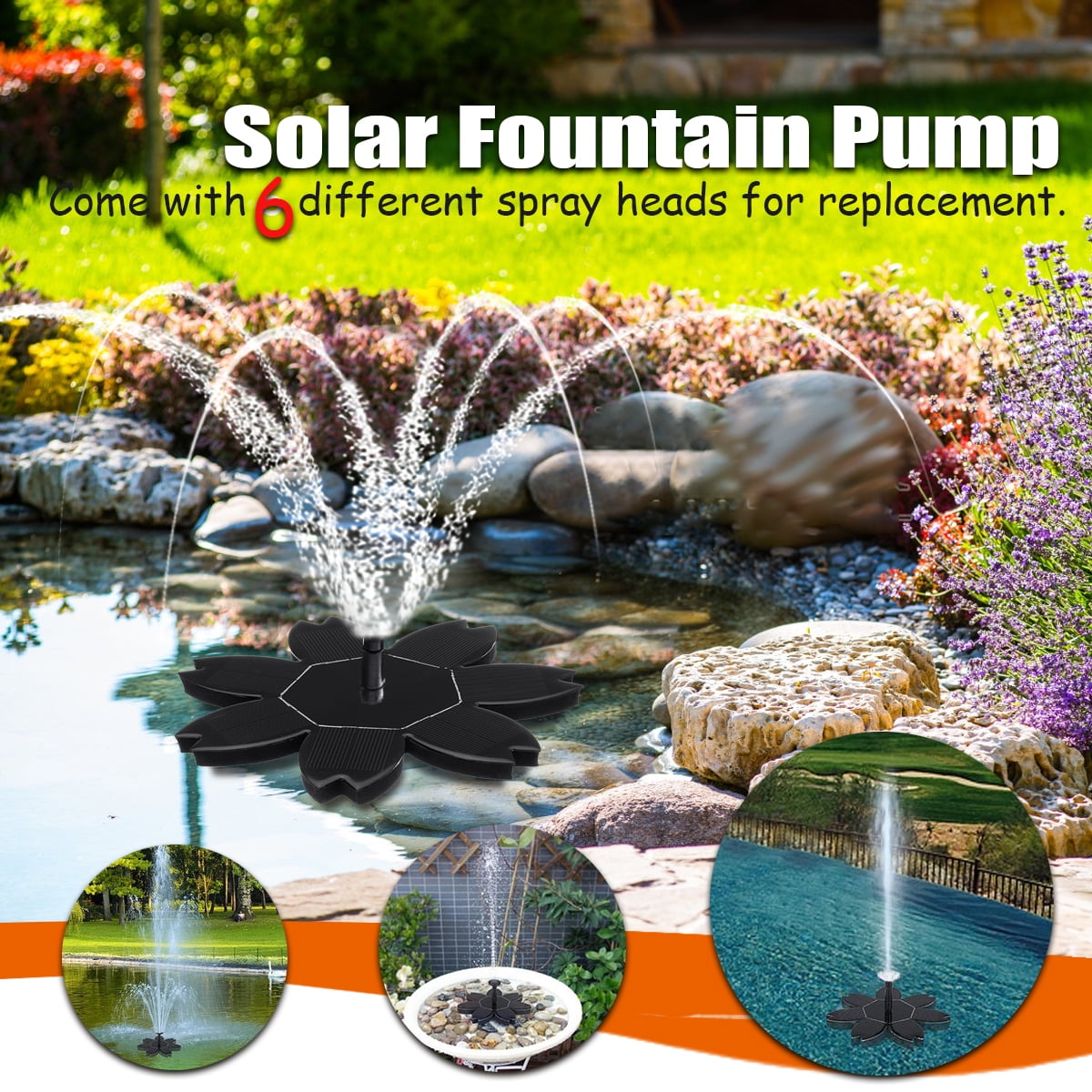 7v 1 5w Automatic Solar Panel Water Pump W 6 Different Spray