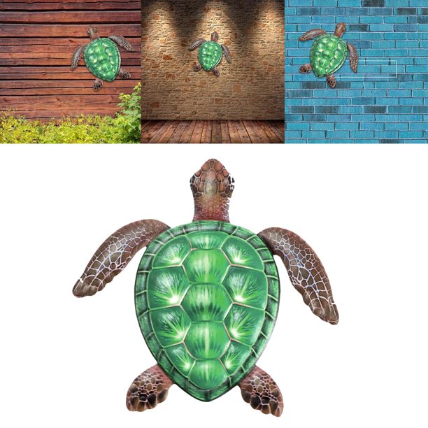 Decoración de pared de tortuga , arte de pared de metal, del , amante de la naturaleza, decoración de tortuga para colgar , Verde Vert Macarena Colgante de pared de tortuga de hierro