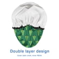 thumbnail image 4 of Shower Caps,Green Christmas Tree Pattern Waterproof Shower Cap for Women 4 Pieces,Double Reusable Hair Cover for Shower PEVA Elastic Stretch Hem, 4 of 7