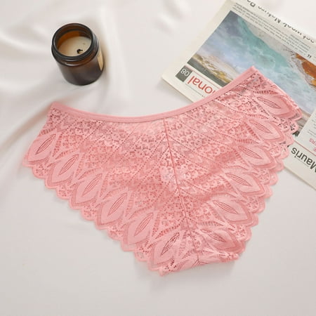 Exclusive Price: Women Panties  Ropa Interior de Mujer  Women s Fashion Briefs Comfortable Underwear Women Causal Lace Panties Briefs SOPATENOR Pink XL