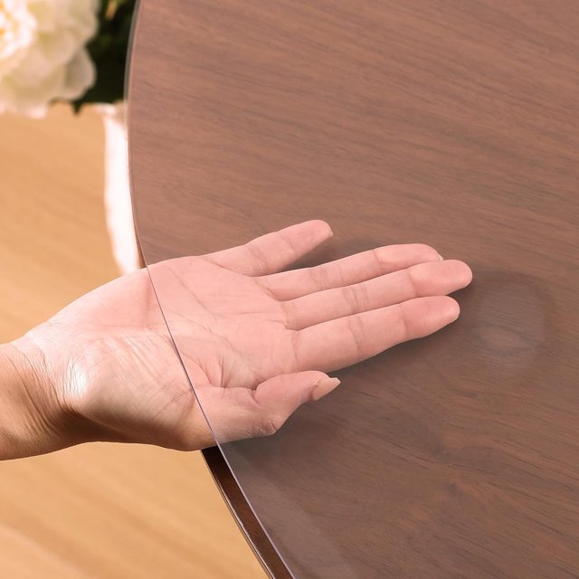 Clear Table Cover Protector Rectangle x . Transparent Plastic Table Protector -Scratch Clear Desk Mat for Office Desktop Dresser Dining Table FDA Compliant