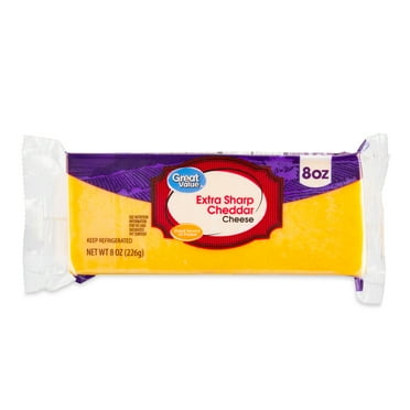 Great Value Extra Sharp Cheddar Cheese, 8 oz