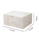 thumbnail image 3 of Caja de almacenamiento de tela lavable, 1 unidad, 45 x 35 x 25 cm, bolsa organizadora de ropa plegable con cremallera para prendas de temporada y organización del hogar (blanca)., 3 of 9