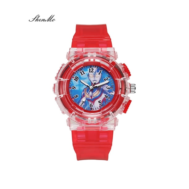Reloj de pulsera electrónico para niños ShenMo Ultraman luminoso rojo