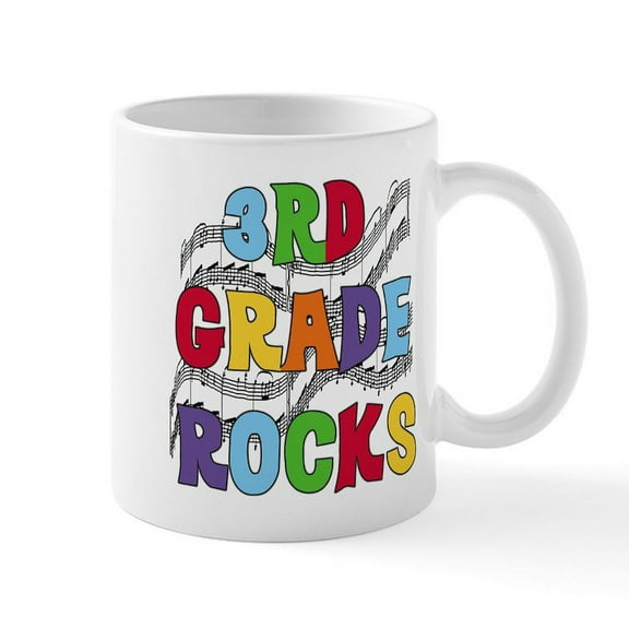 CafePress - Bright Colors 3Rd Grade Mug - 11 oz Ceramic Mug - Novelty Coffee Tea Cup