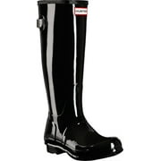 Women's Hunter Original Back Adjustable Gloss Rain Boot Black 9 M