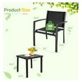 thumbnail image 4 of 3 Pieces Patio Furniture Set Outdoor Textilene Patio Chair Set of 2 with Table Modern Conversation Porch Set for Yard, Garden, Porch and Poolside (Black), 4 of 5